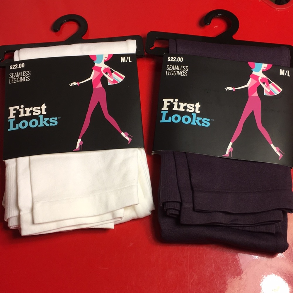 New set of two First Looks Seamless Leggings M/L